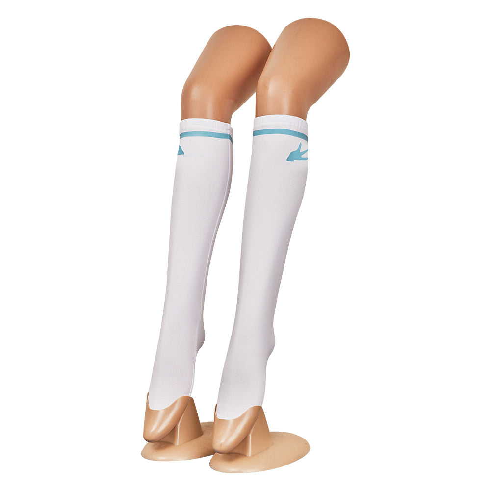 Final Fantasy Tifa Lockhart Tenue d'Uniforme Blance Cosplay Costume