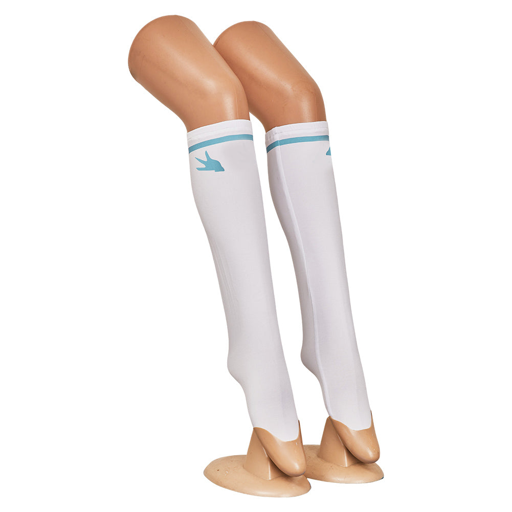 Final Fantasy Tifa Lockhart Tenue d'Uniforme Blance Cosplay Costume