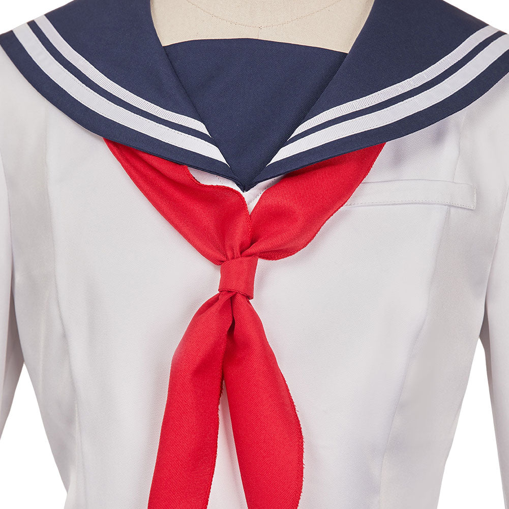 Final Fantasy Tifa Lockhart Tenue d'Uniforme Blance Cosplay Costume