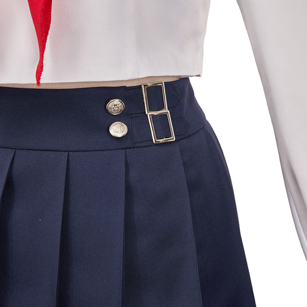 Final Fantasy Tifa Lockhart Tenue d'Uniforme Blance Cosplay Costume