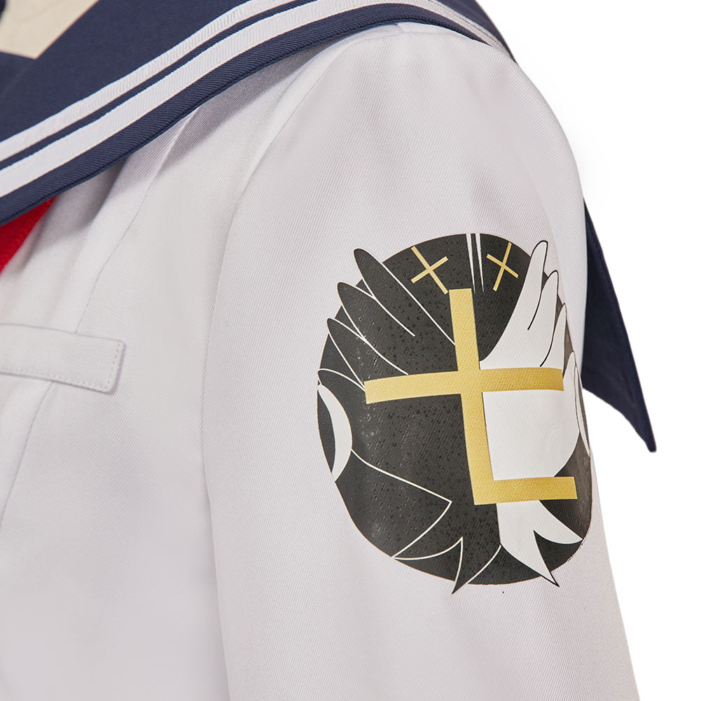 Final Fantasy Tifa Lockhart Tenue d'Uniforme Blance Cosplay Costume