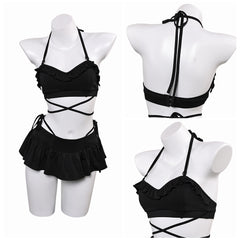 Final Fantasy VII Tifa Lockhart Maillot de Bain Bikini Noir Cosplay Costume