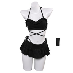 Final Fantasy VII Tifa Lockhart Maillot de Bain Bikini Noir Cosplay Costume