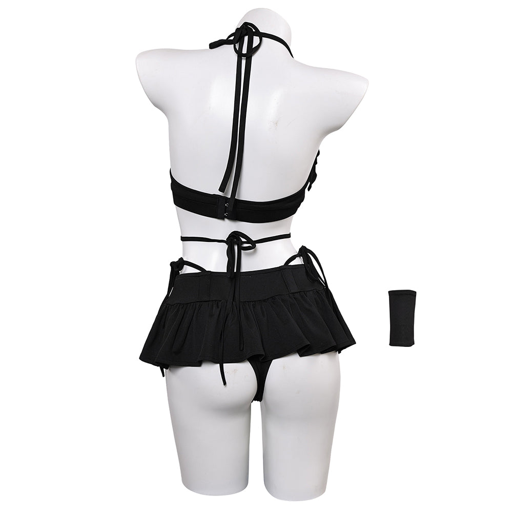 Final Fantasy VII Tifa Lockhart Maillot de Bain Bikini Noir Cosplay Costume