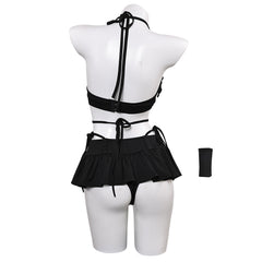 Final Fantasy VII Tifa Lockhart Maillot de Bain Bikini Noir Cosplay Costume