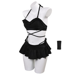 Final Fantasy VII Tifa Lockhart Maillot de Bain Bikini Noir Cosplay Costume