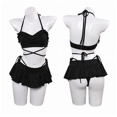 Final Fantasy VII Tifa Lockhart Maillot de Bain Bikini Noir Cosplay Costume