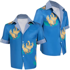 Final Fantasy VIII Chocobo World Cloud Chemise Bleu Cosplay Costume