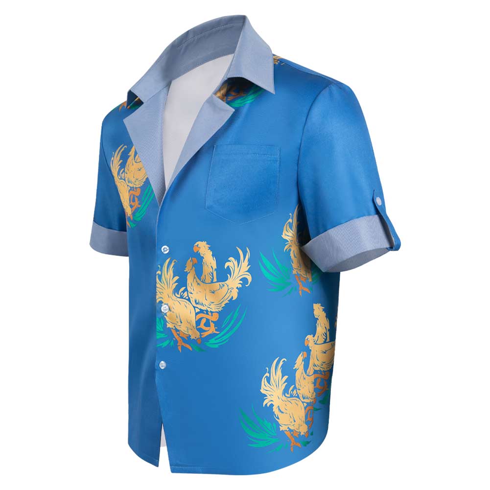 Final Fantasy VIII Chocobo World Cloud Chemise Bleu Cosplay Costume