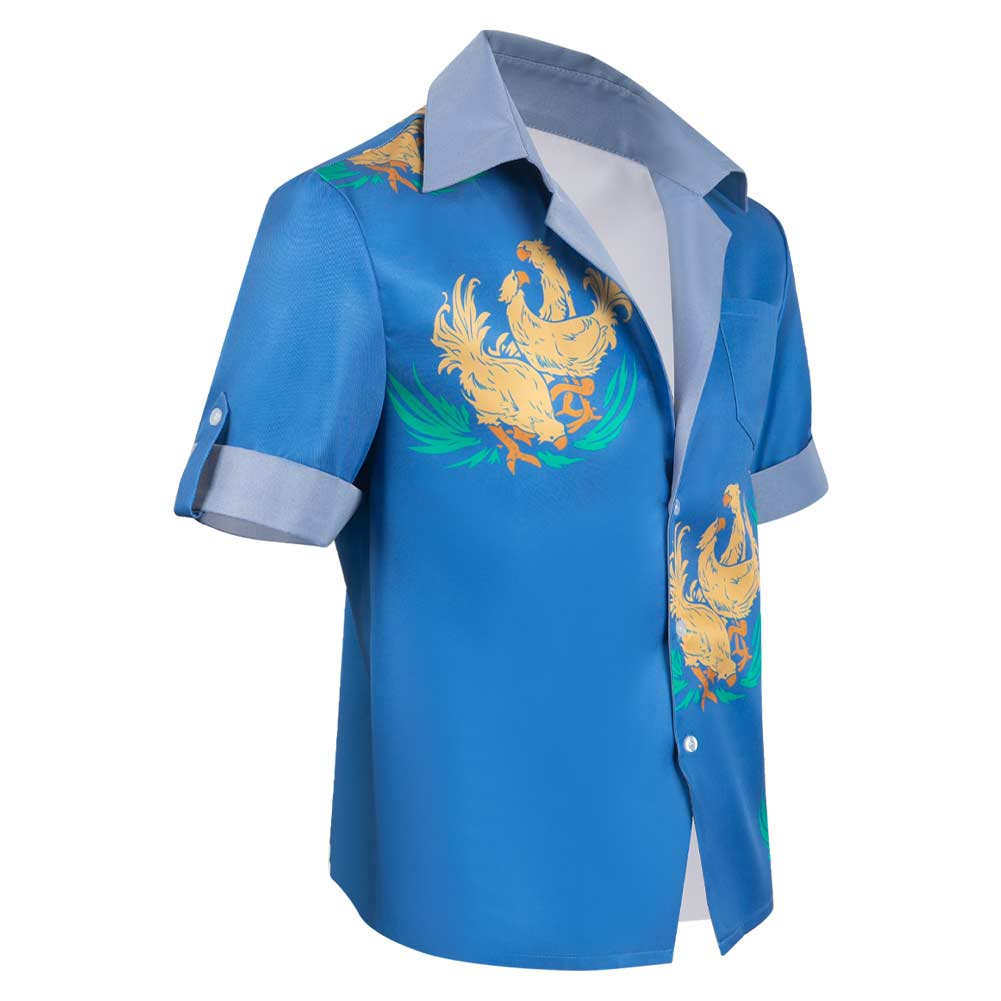 Final Fantasy VIII Chocobo World Cloud Chemise Bleu Cosplay Costume