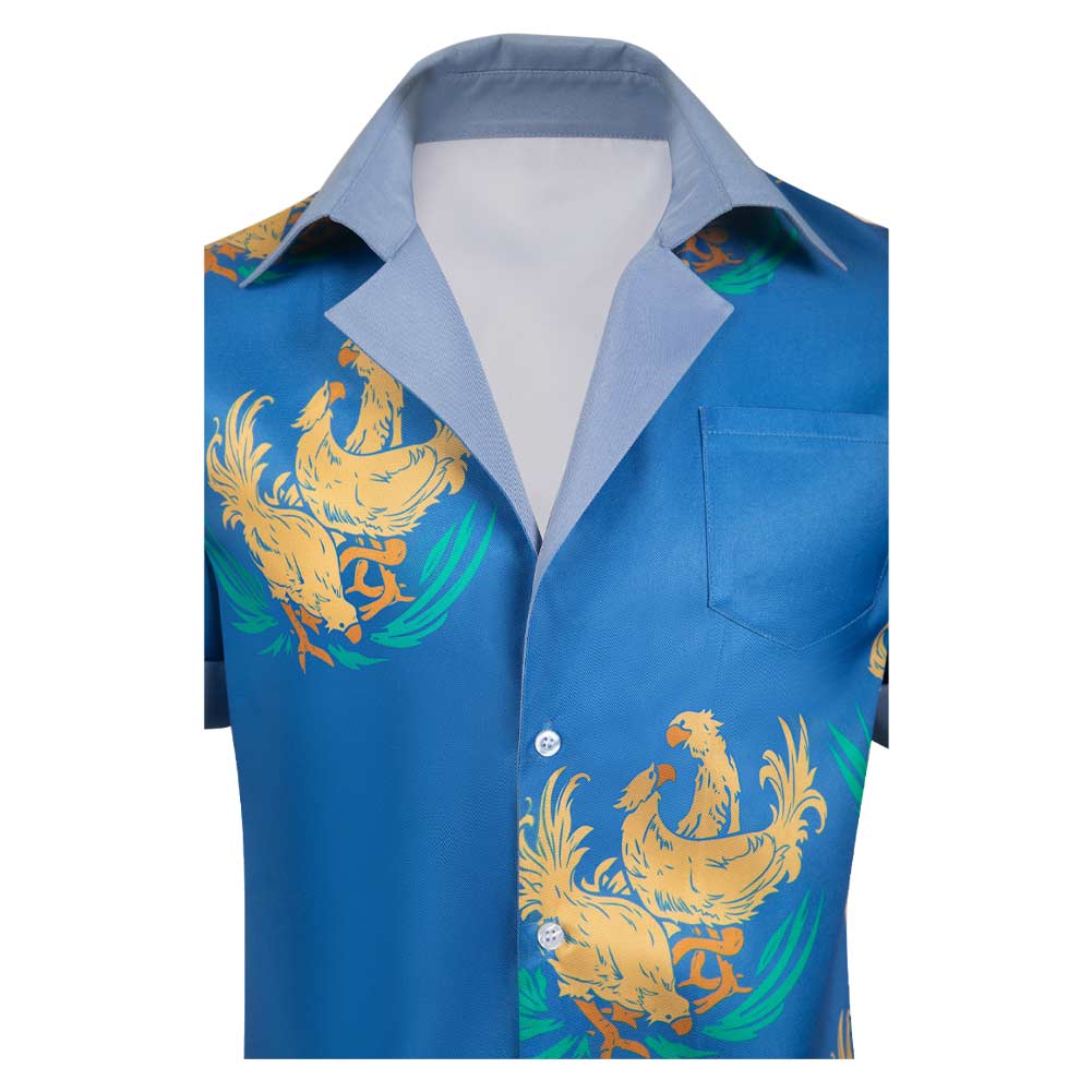 Final Fantasy VIII Chocobo World Cloud Chemise Bleu Cosplay Costume