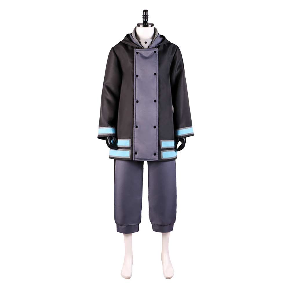 Fire Force Saison 3(2025) Shinra Kusakabe Tenue Noire et Violette Cosplay Costume