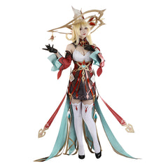 Genshin Impact Alice Tenue Rouge et Verte Cosplay Costume
