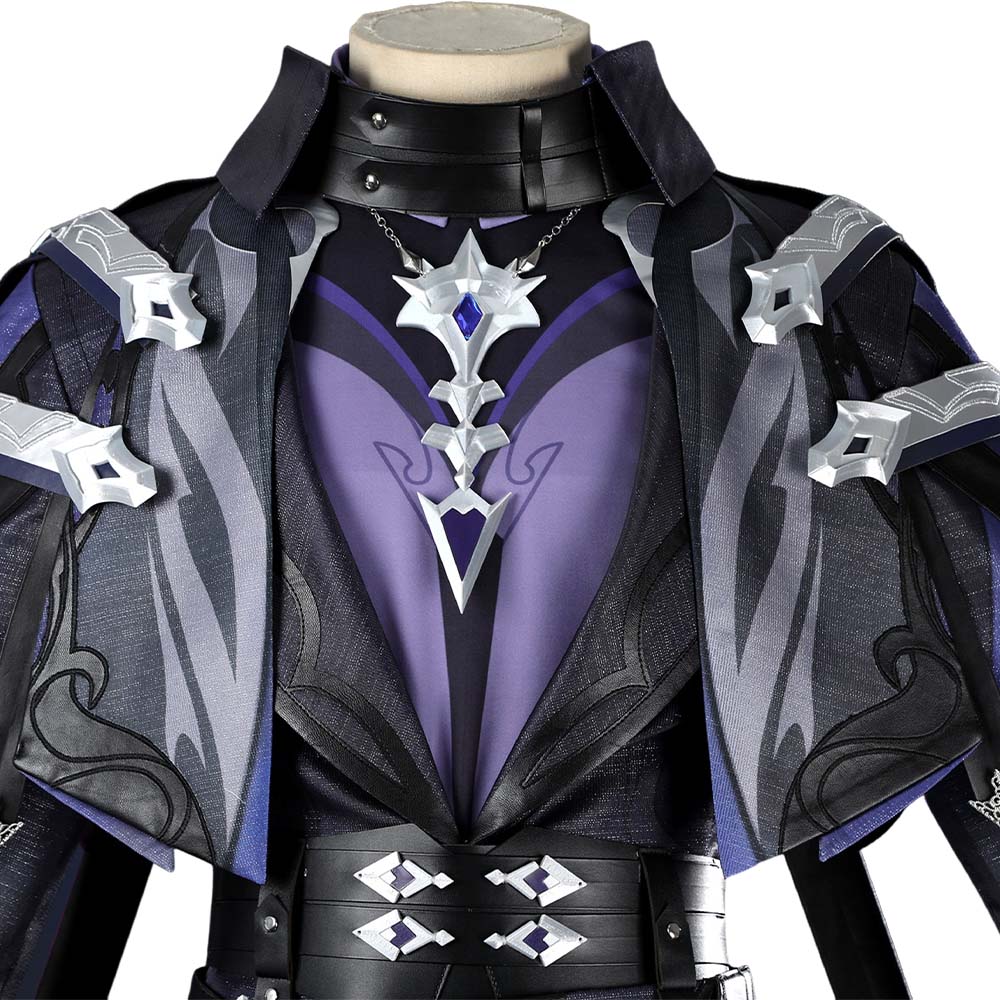 Genshin Impact Flins Tenue Noire Cosplay Costume