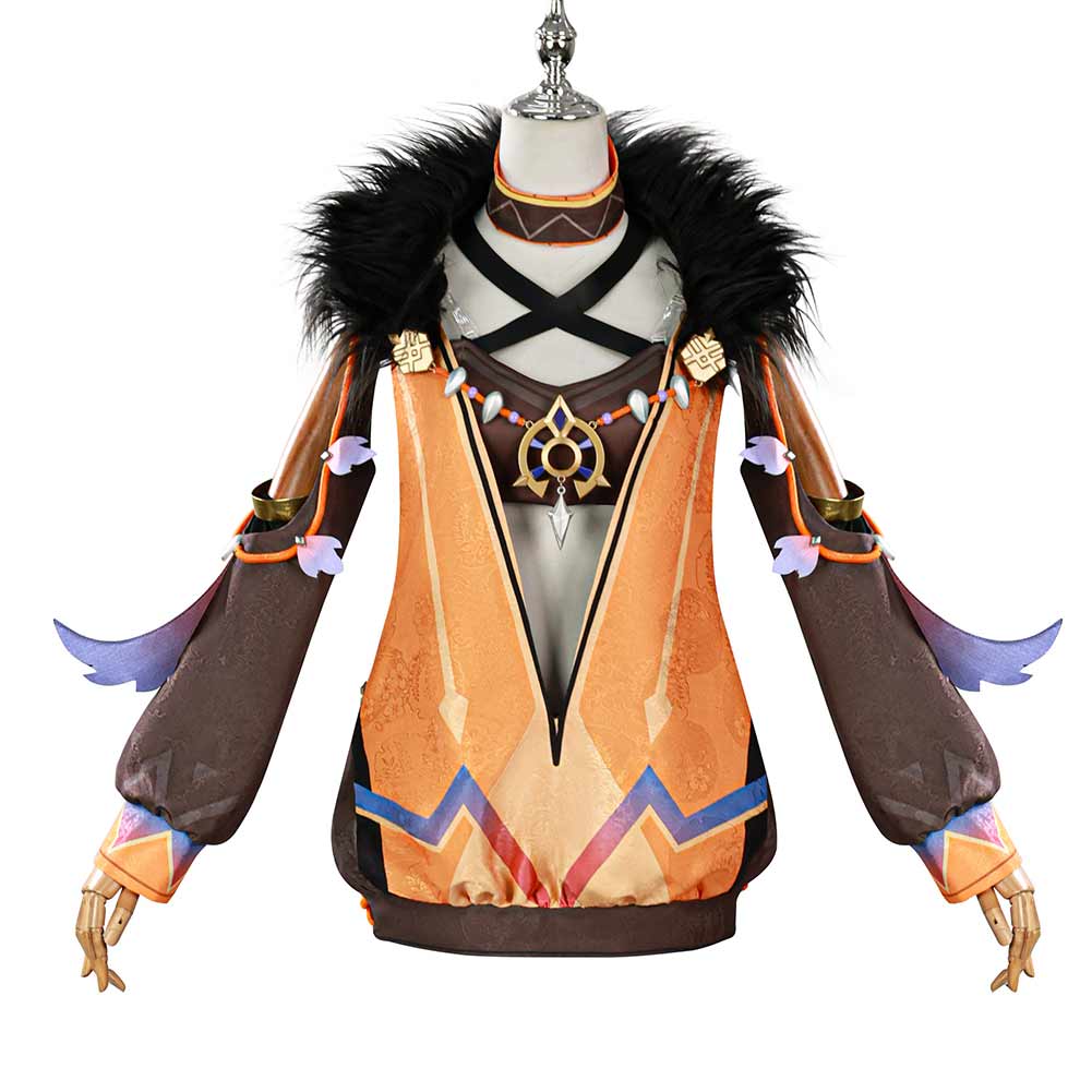 Genshin Impact Lansan Tenue Orange Cosplay Costume