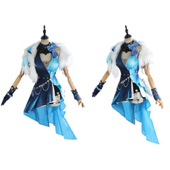 Genshin Impact Yelan Tenue Bleue et Noire Cosplay Costume