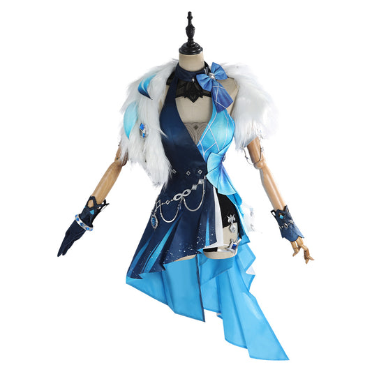 Genshin Impact Yelan Tenue Bleue et Noire Cosplay Costume