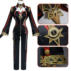 Cosplay Costume Mavuika Genshin Impact Jeu Cosplay Tenue Noire et Rouge Femme