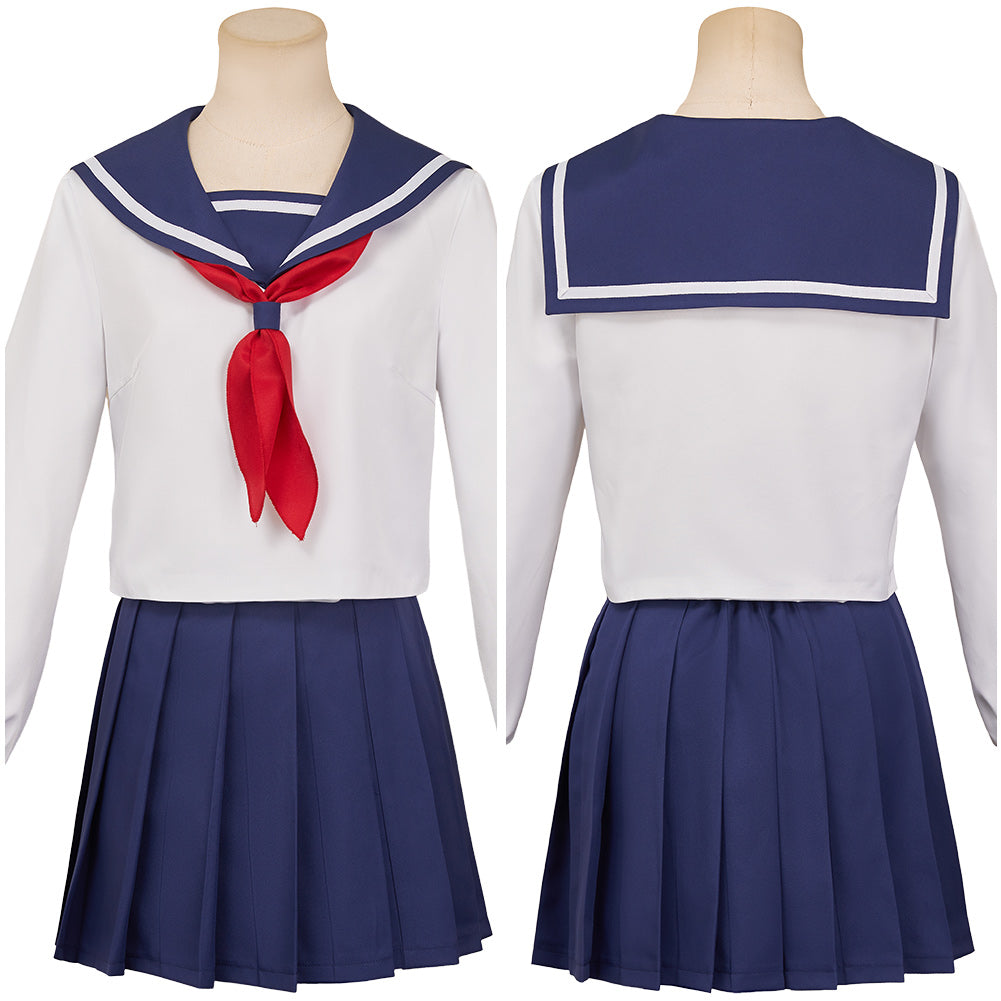 Gintama Shimura Tae Uniforme Bleu et Blanc Cosplay Costume