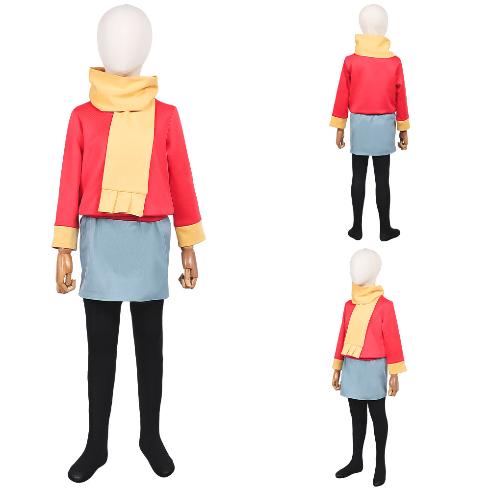 Hilda Tenue Rouge et Bleue Cosplay Costume