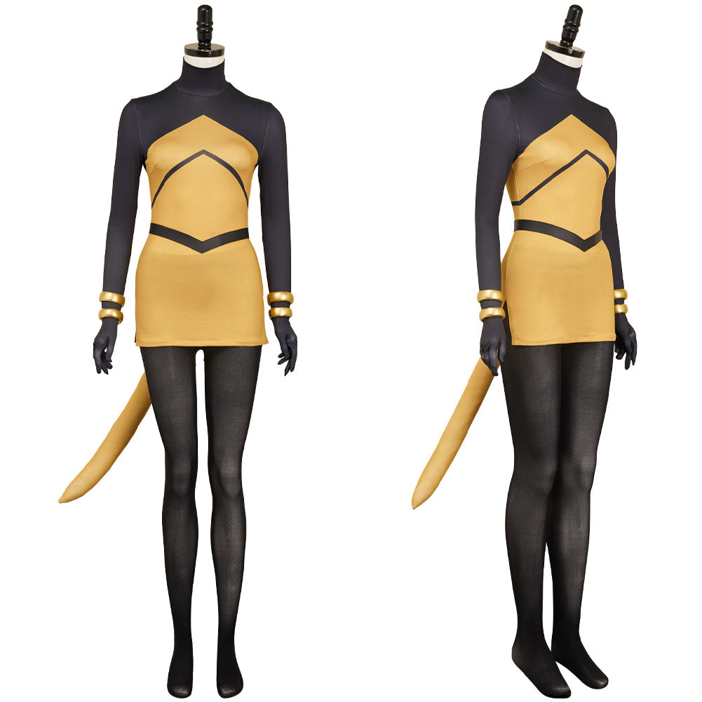 Hollow Knight: Silksong(2025) Shakra Tenue Jaune et Noire Cosplay Costume