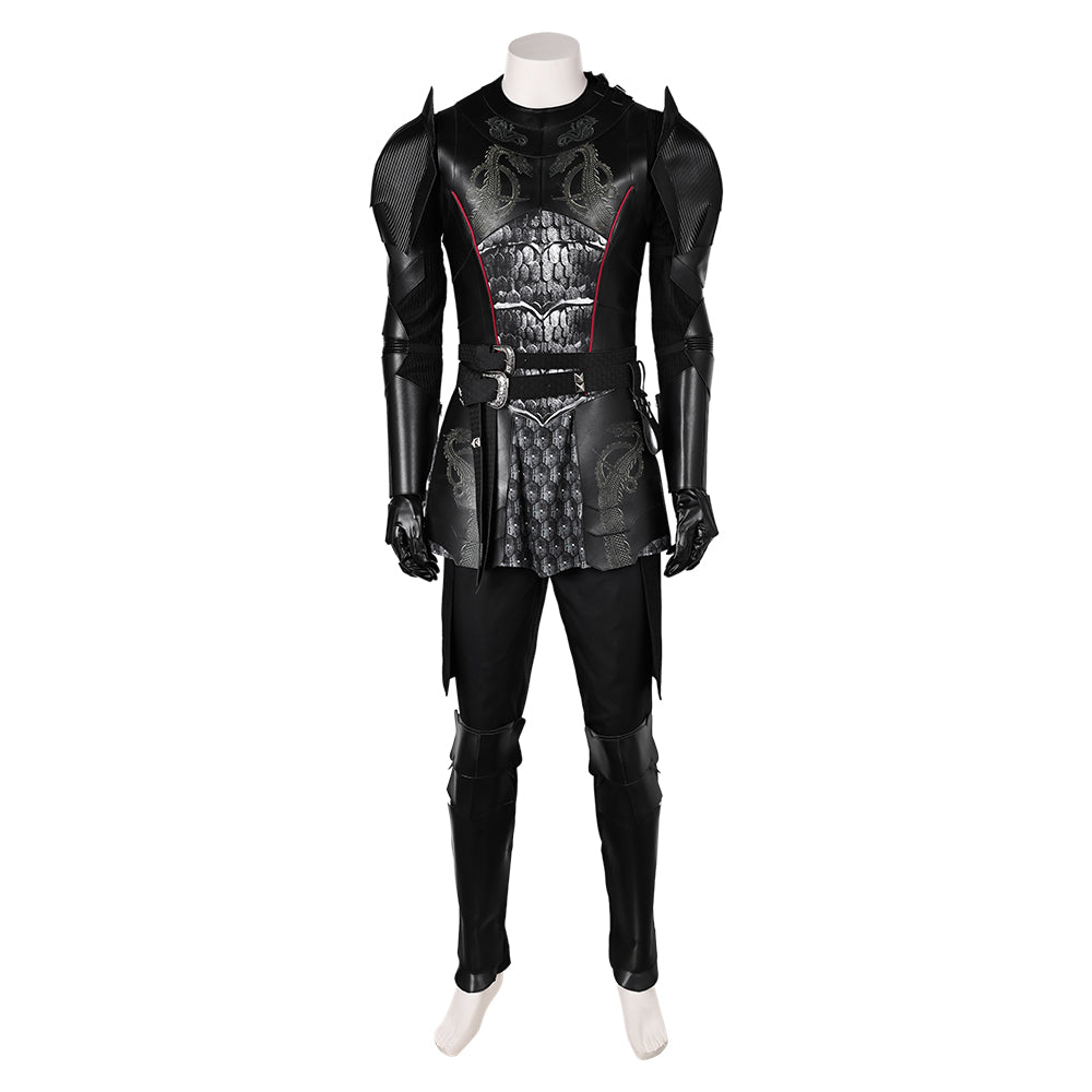 House of The Dragon Daemon Targaryen Combattant Tenue Noire Cosplay Costume