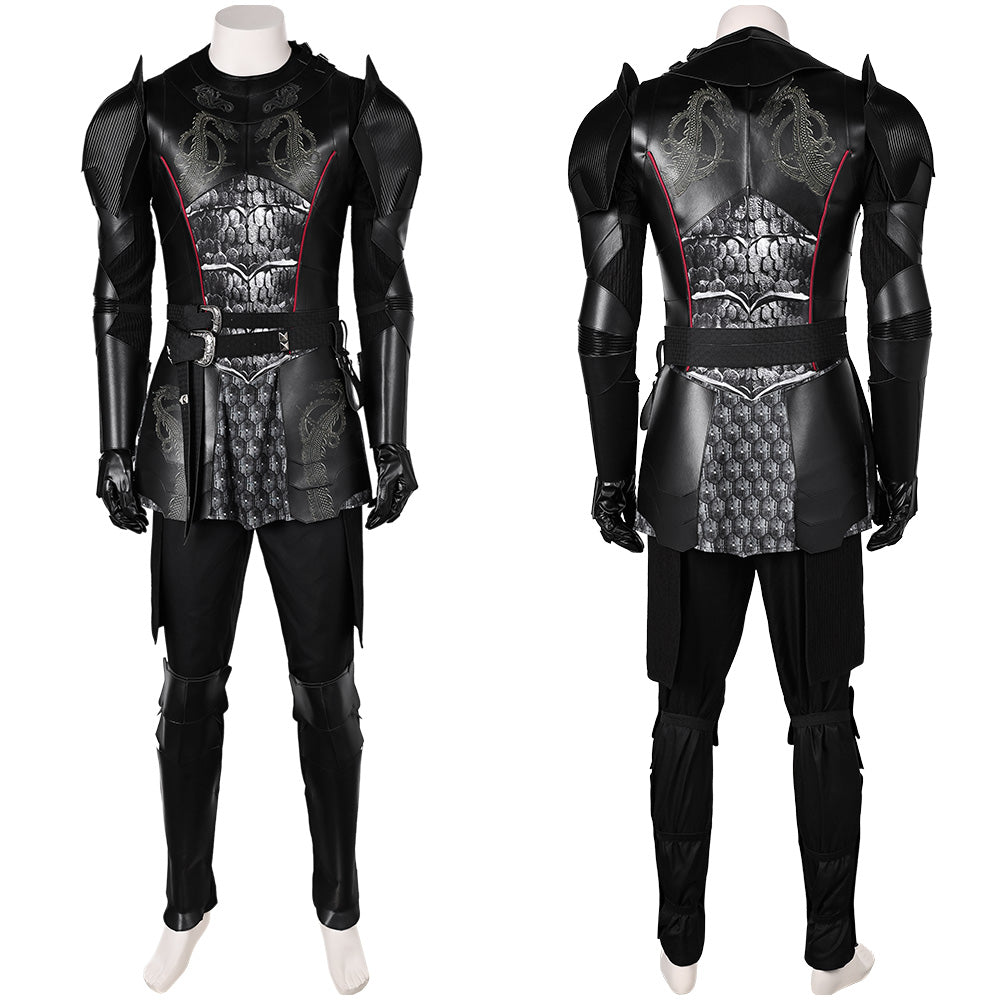 House of The Dragon Daemon Targaryen Combattant Tenue Noire Cosplay Costume