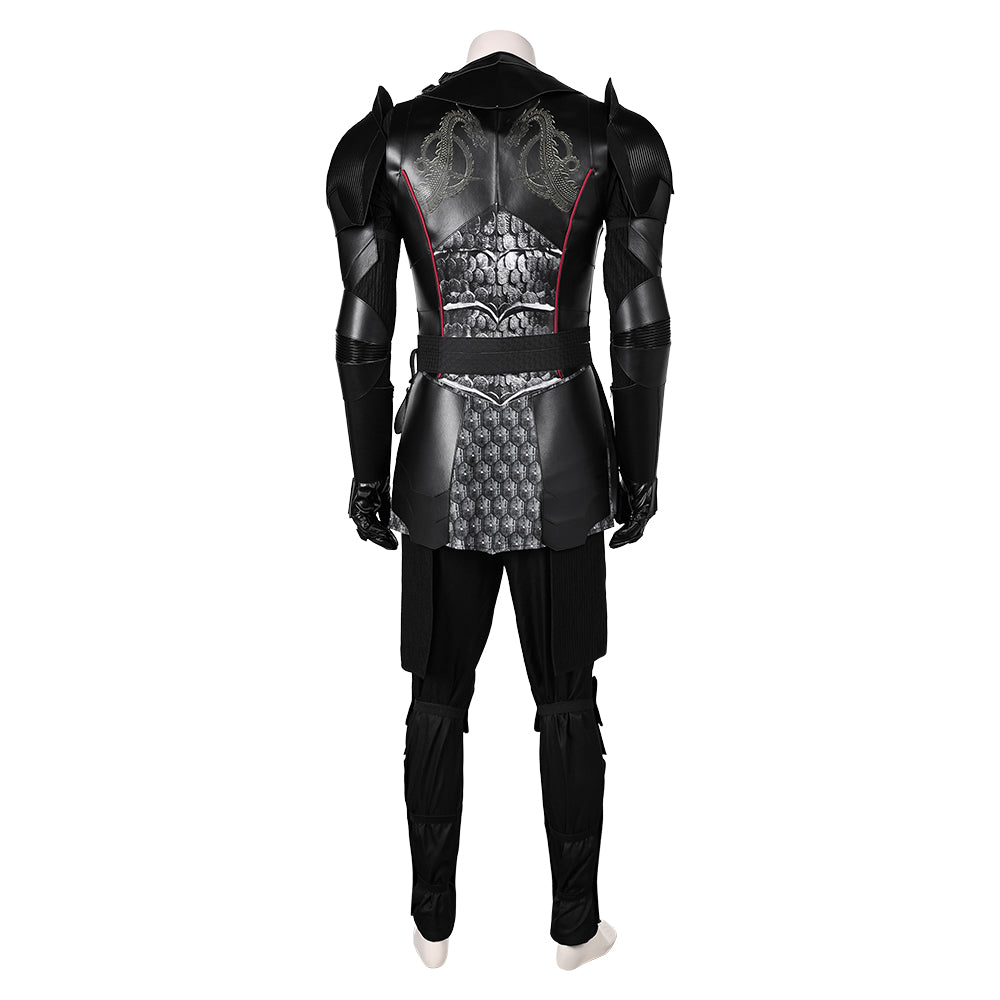 House of The Dragon Daemon Targaryen Combattant Tenue Noire Cosplay Costume