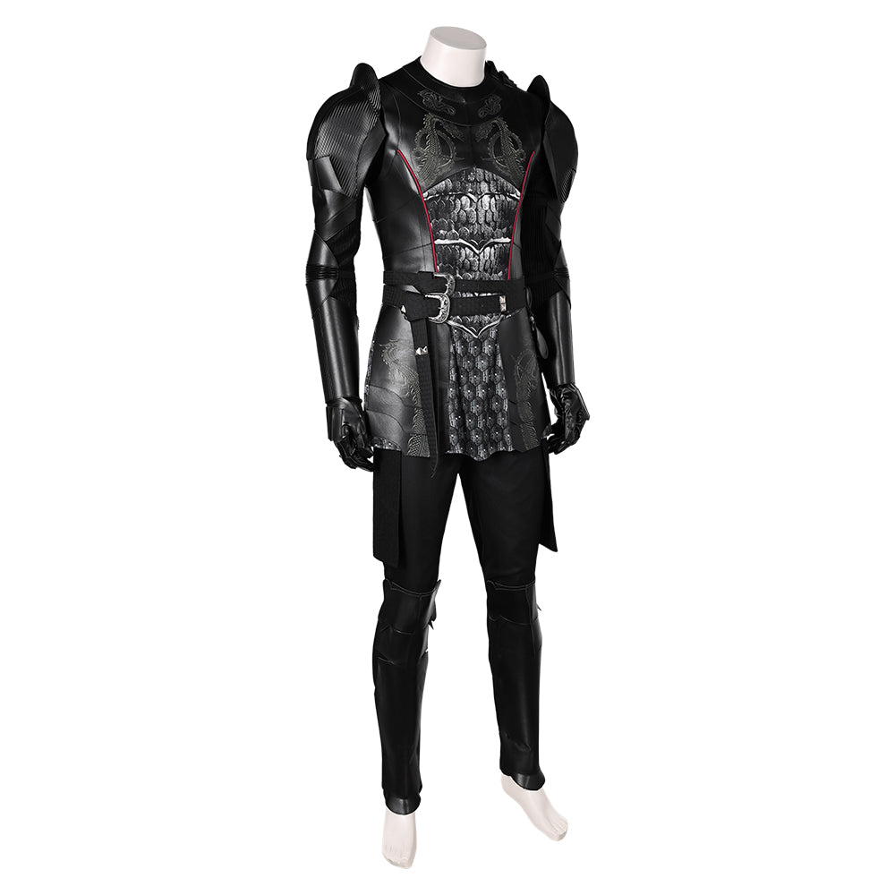 House of The Dragon Daemon Targaryen Combattant Tenue Noire Cosplay Costume