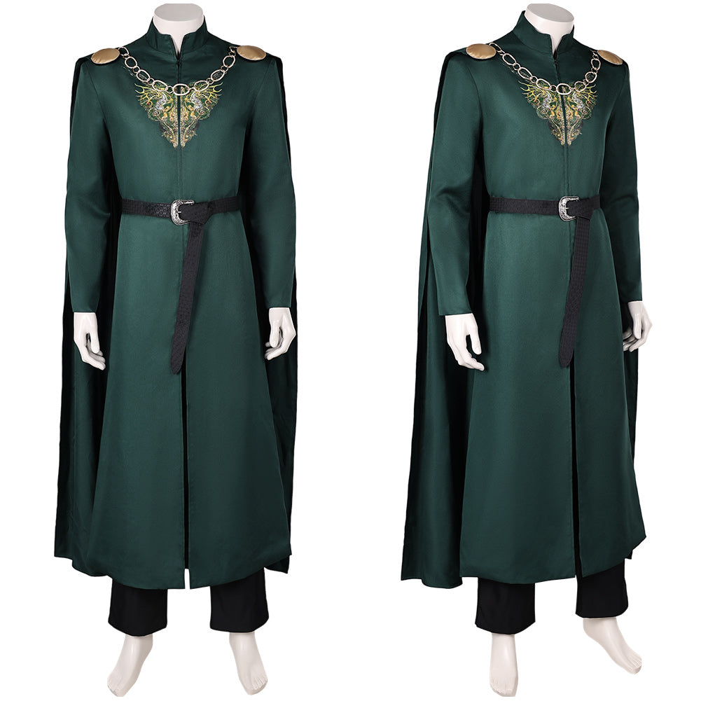 House of The Dragon King Aegon Targaryen Tenue Verte Cosplay Costume