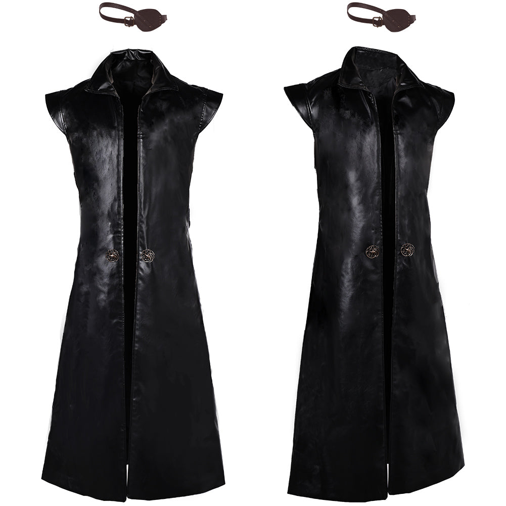 House of The Dragon Prince Aemond Targaryen Cape+Masque pour Les Yeux Cosplay Costume