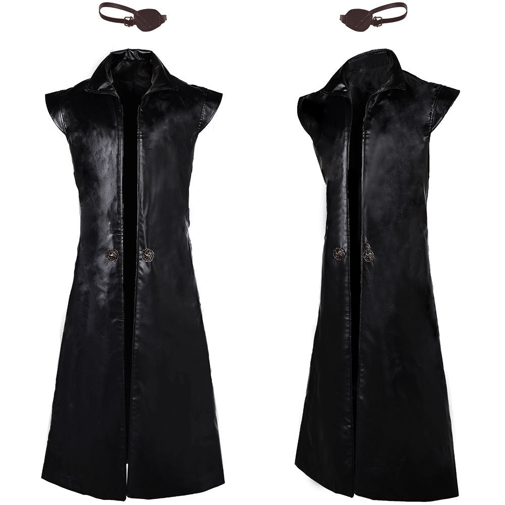 House of The Dragon Prince Aemond Targaryen Cape+Masque pour Les Yeux Cosplay Costume