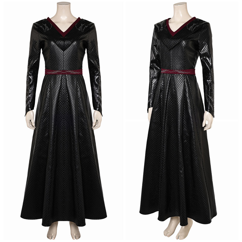 House of The Dragon Rhaenys Targaryen Tenue Noire Sans Cape Cosplay Costume
