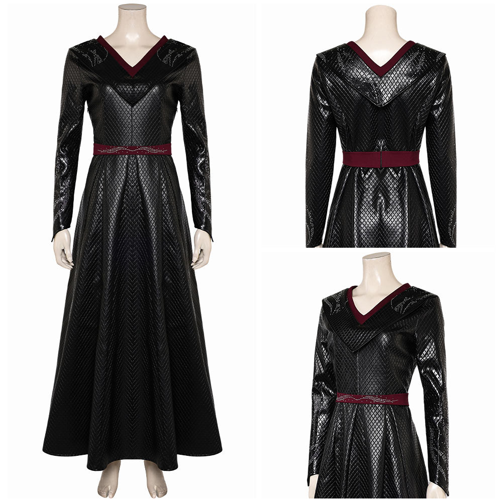 House of The Dragon Rhaenys Targaryen Tenue Noire Sans Cape Cosplay Costume