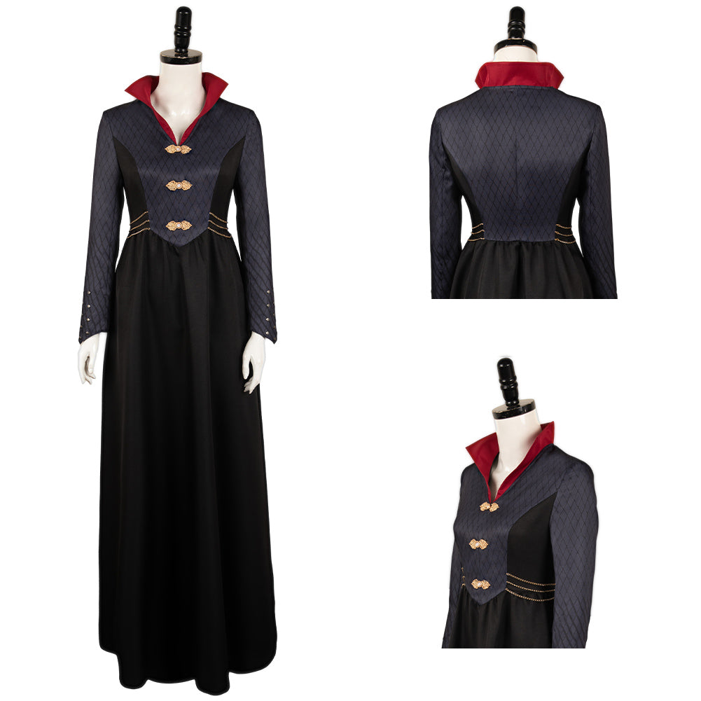 House of The Dragon Saison 2 Rhaenyra Targaryen Robe Noire Médiévale Cosplay Costume Vintage