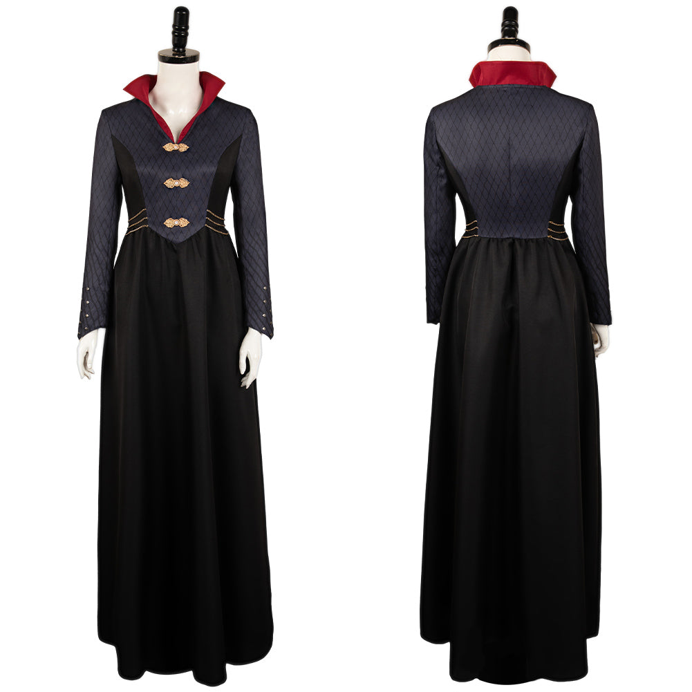 House of The Dragon Saison 2 Rhaenyra Targaryen Robe Noire Médiévale Cosplay Costume Vintage