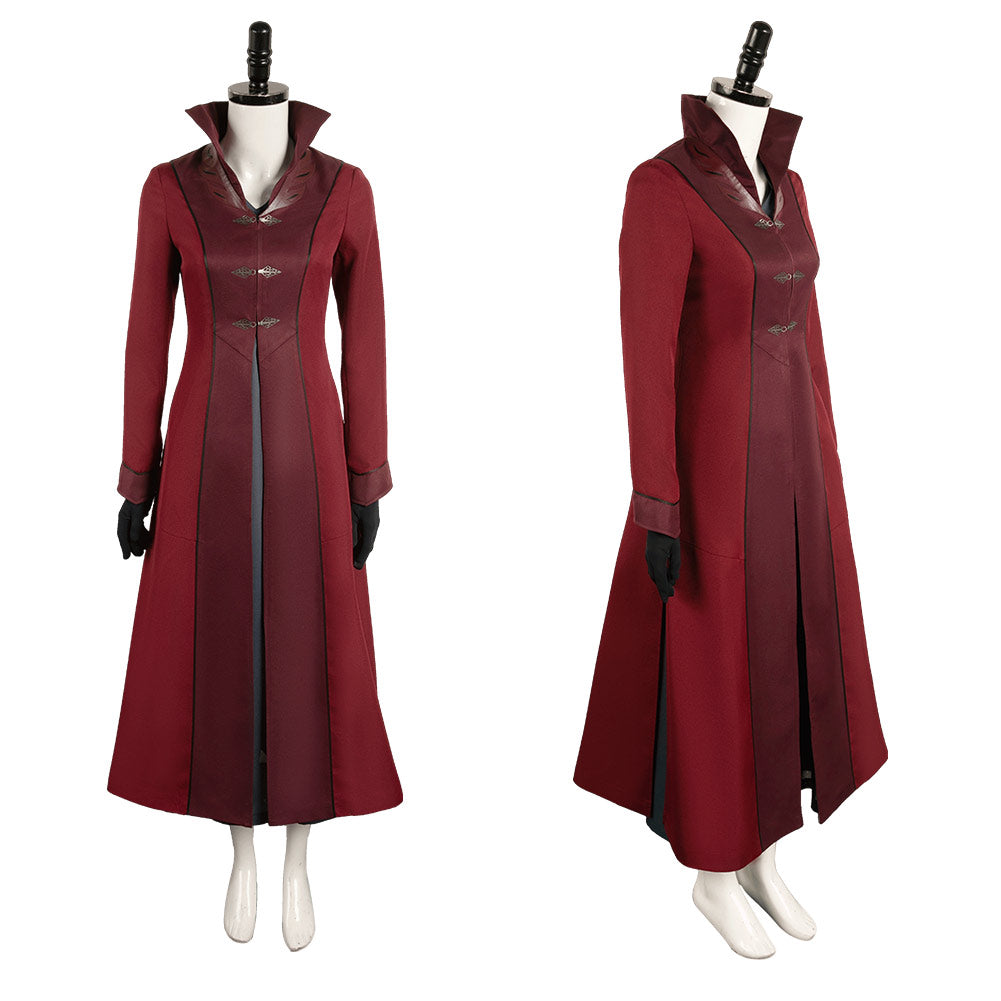 House of The Dragon Saison 2 Rhaenyra Targaryen Robe Rouge Vintage Cosplay Costume Médiéval