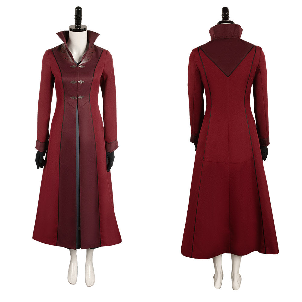 House of The Dragon Saison 2 Rhaenyra Targaryen Robe Rouge Vintage Cosplay Costume Médiéval