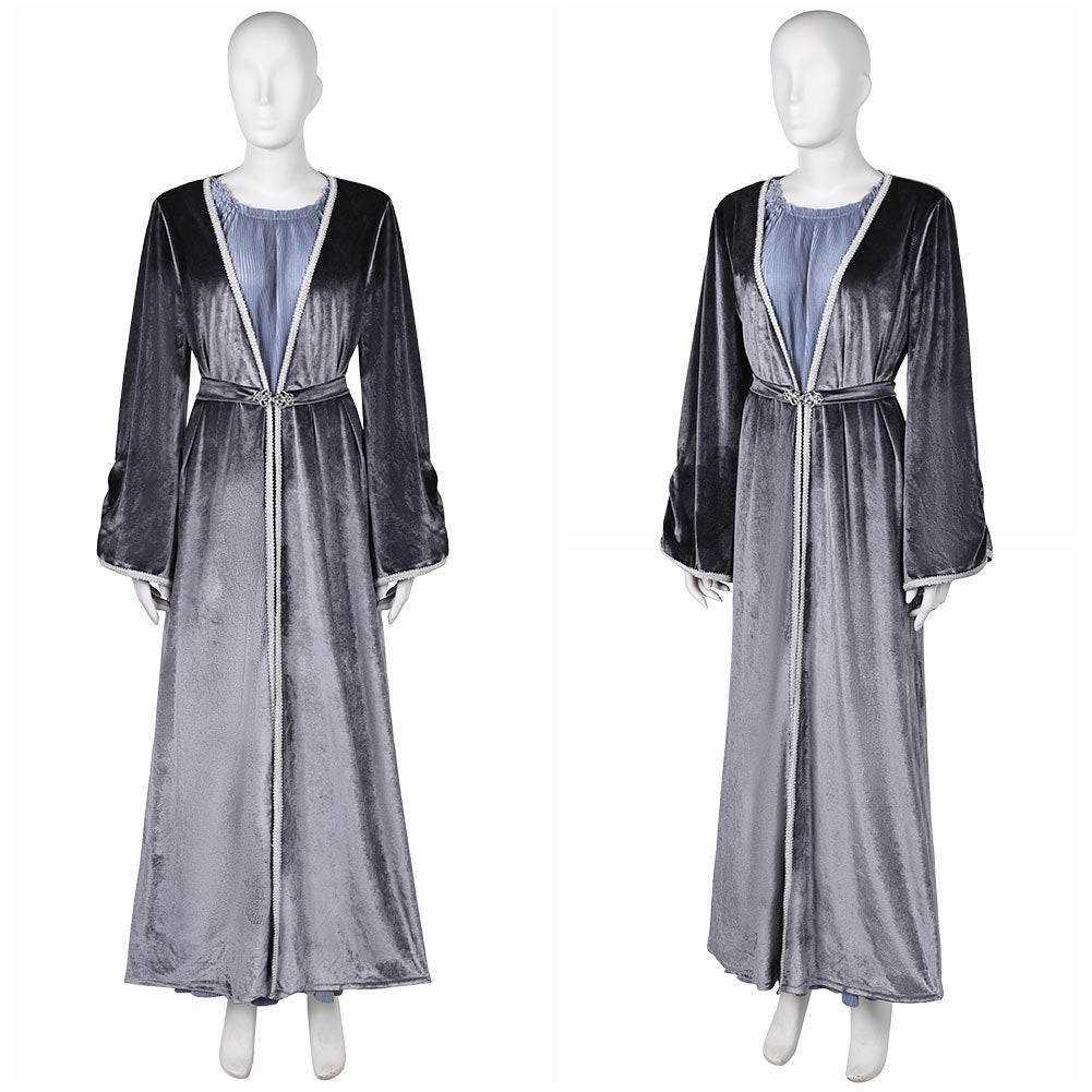 House of The Dragon Saison 2 Rhaenys Targaryen Robe Gris Médiévale Cosplay Costume Vintage