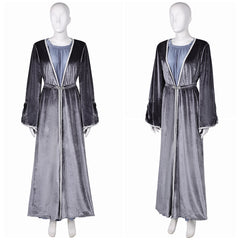 House of The Dragon Saison 2 Rhaenys Targaryen Robe Gris Médiévale Cosplay Costume Vintage