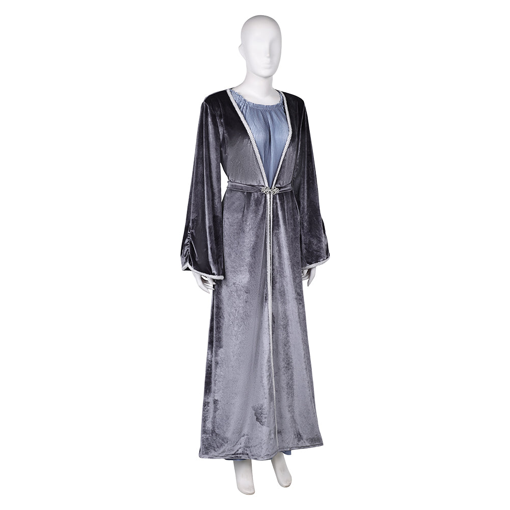House of The Dragon Saison 2 Rhaenys Targaryen Robe Gris Médiévale Cosplay Costume Vintage
