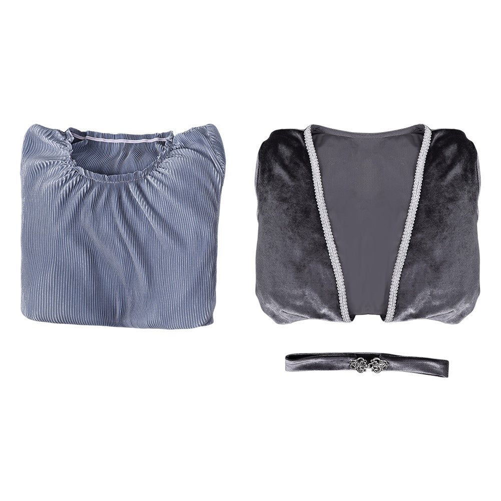 House of The Dragon Saison 2 Rhaenys Targaryen Robe Gris Médiévale Cosplay Costume Vintage