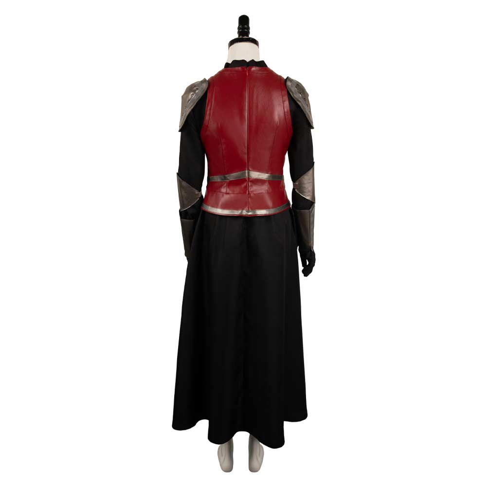 House of The Dragon Saison 2 Rhaenys Targaryen Tenue Rouge en Cuir Médiéval Cosplay Costume Vintage