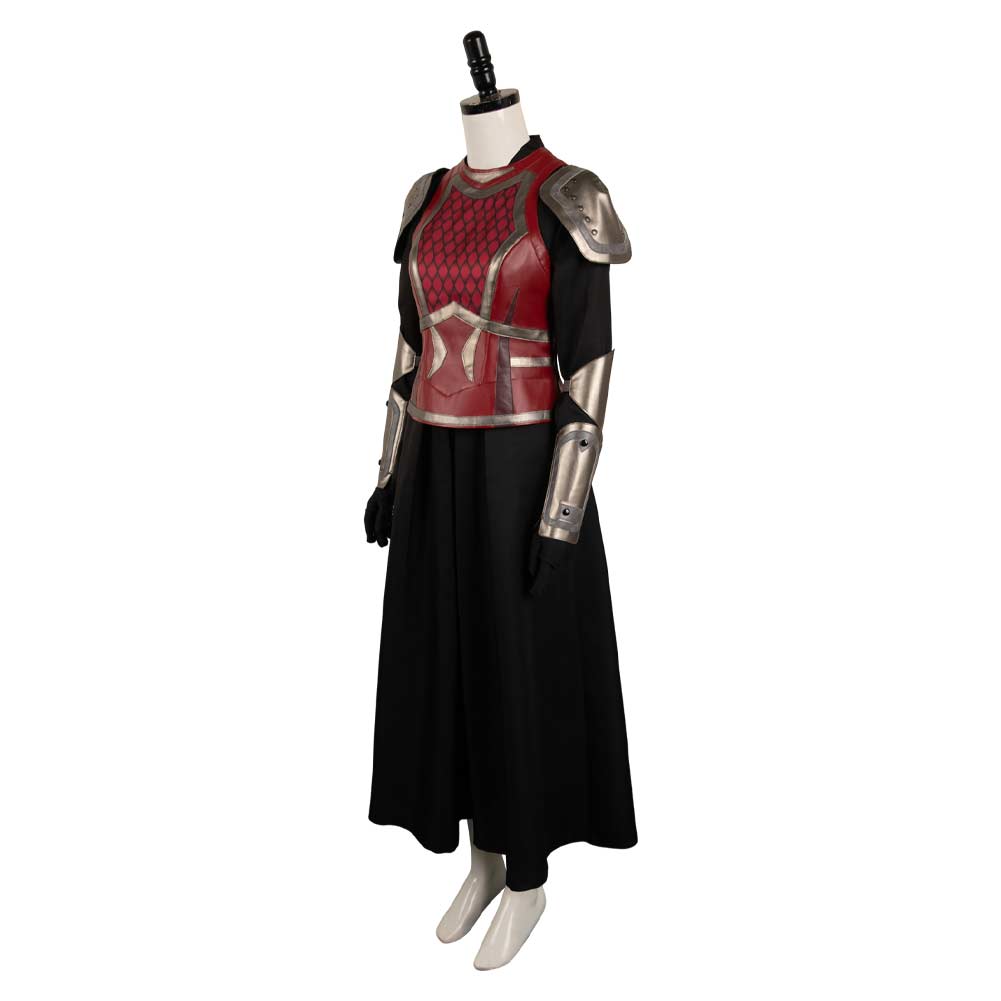 House of The Dragon Saison 2 Rhaenys Targaryen Tenue Rouge en Cuir Médiéval Cosplay Costume Vintage