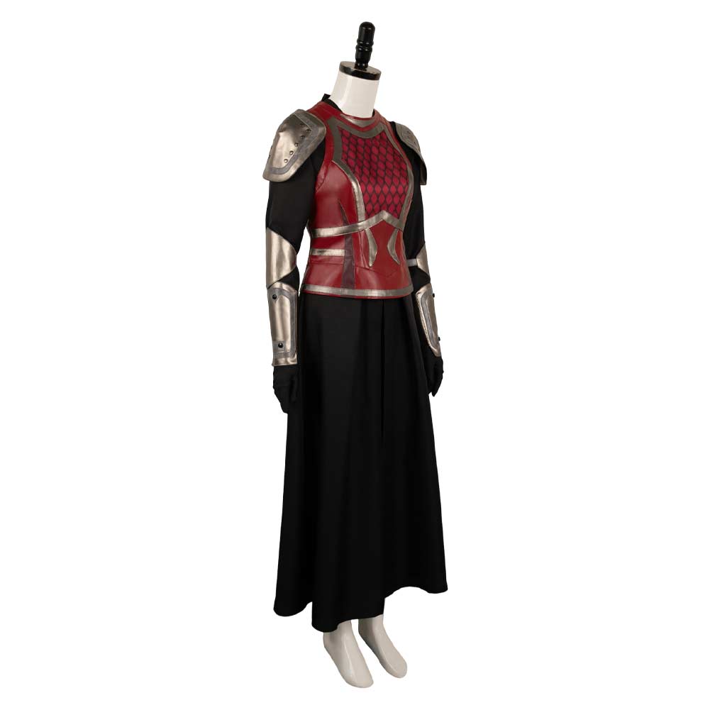 House of The Dragon Saison 2 Rhaenys Targaryen Tenue Rouge en Cuir Médiéval Cosplay Costume Vintage