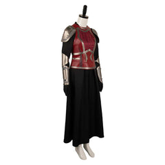 House of The Dragon Saison 2 Rhaenys Targaryen Tenue Rouge en Cuir Médiéval Cosplay Costume Vintage