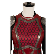 House of The Dragon Saison 2 Rhaenys Targaryen Tenue Rouge en Cuir Médiéval Cosplay Costume Vintage