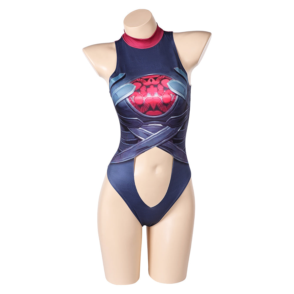 Invisible Woman Maillot de Bain Malice One Pièce Cosplay Costume