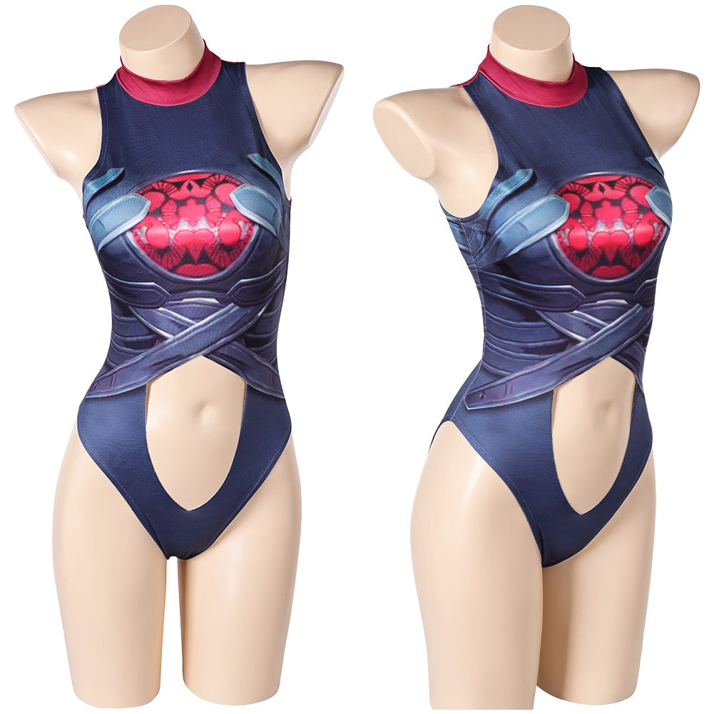 Invisible Woman Maillot de Bain Malice One Pièce Cosplay Costume