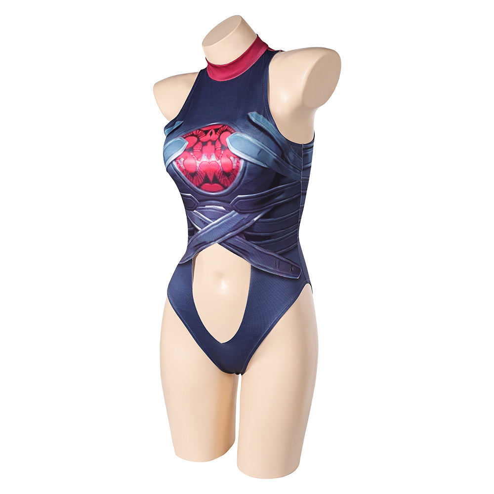 Invisible Woman Maillot de Bain Malice One Pièce Cosplay Costume